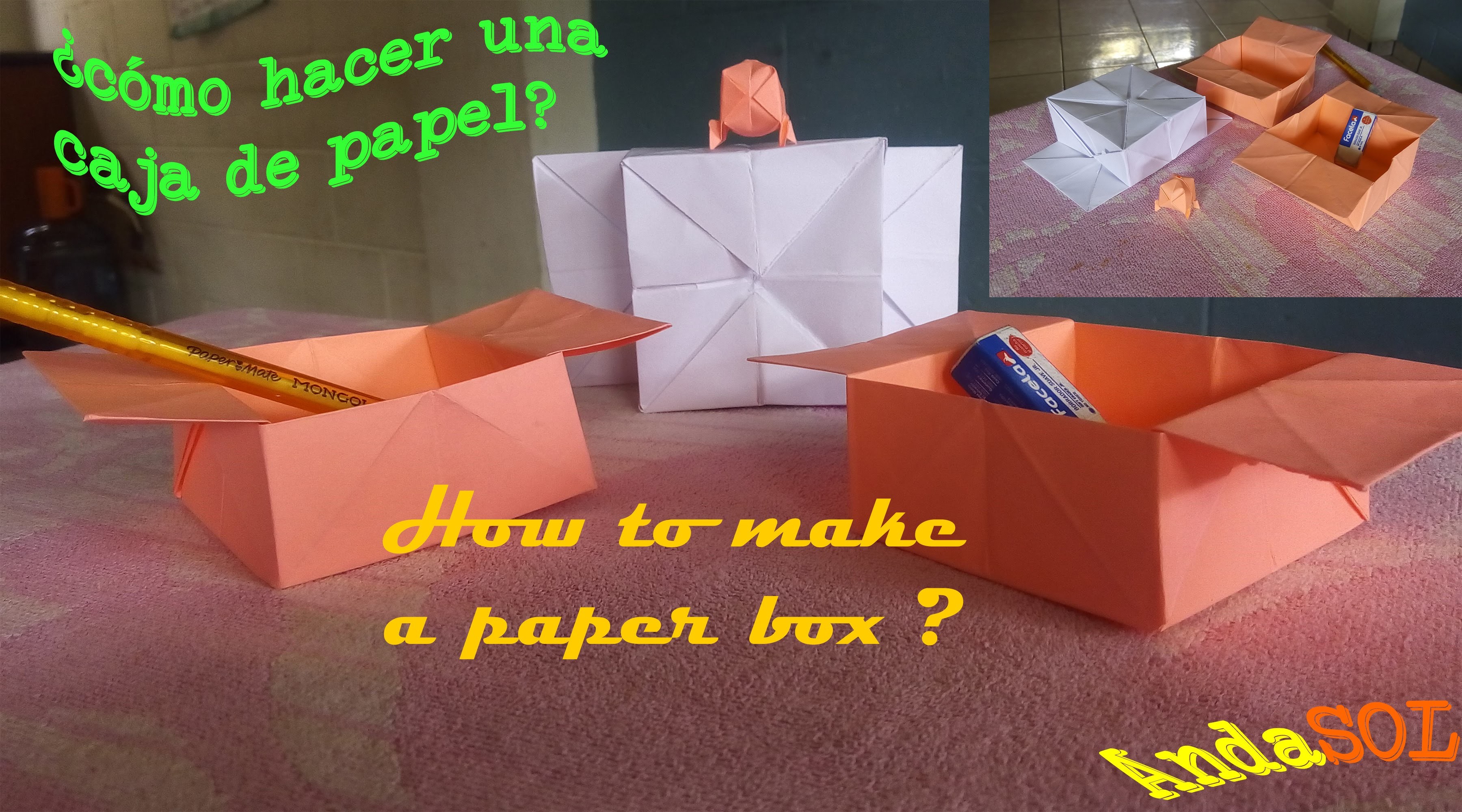 ¿Como hacer una caja de papel? How to make a paper box? (Manualidades de papel)