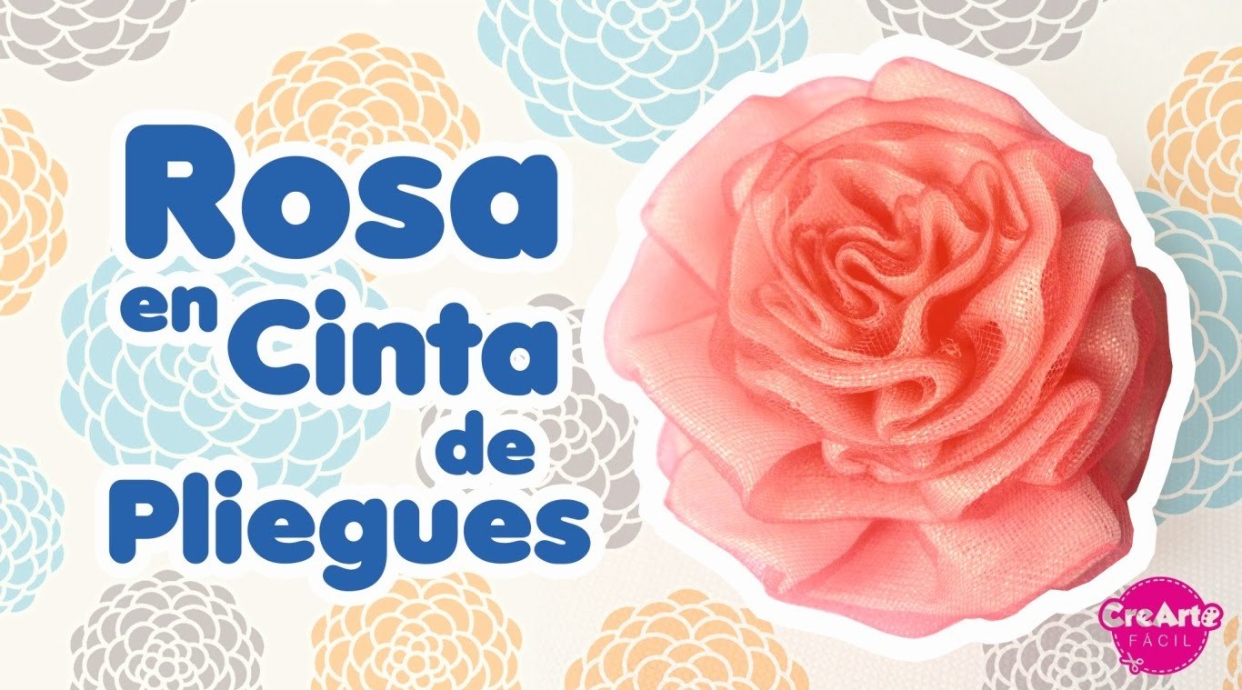 Como hacer una rosa fácil en cinta de pliegues - Manualidades DIY