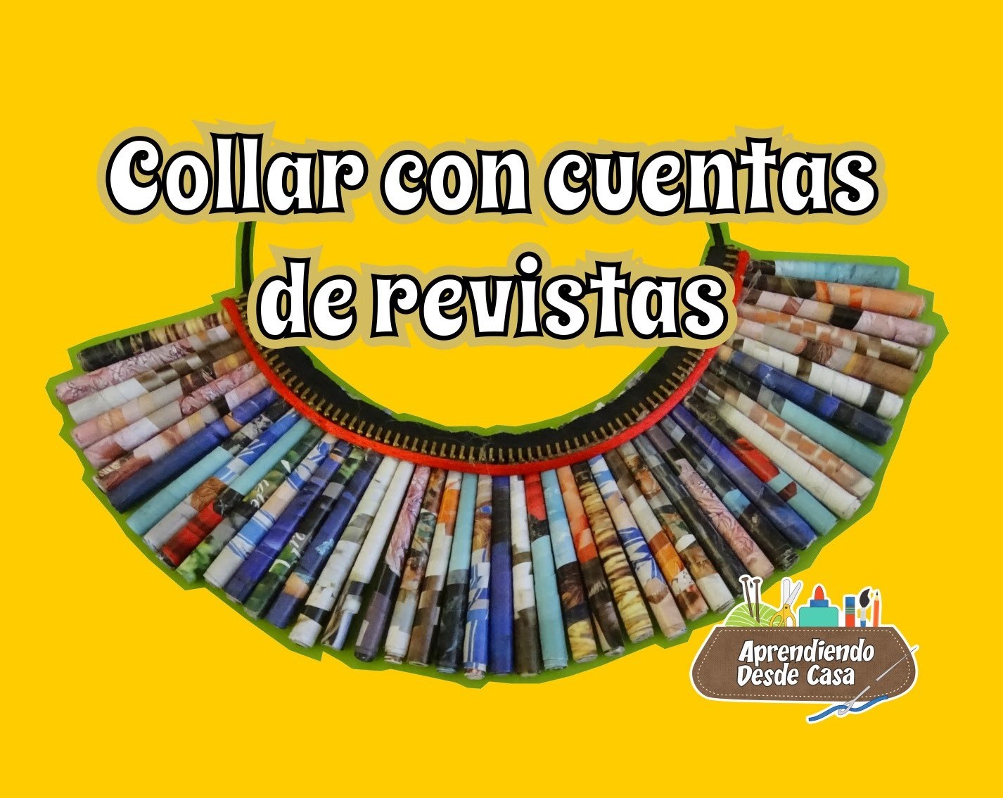 DIY Collar con cuentas de Revistas y Papel - Reciclaje Paso a Paso
