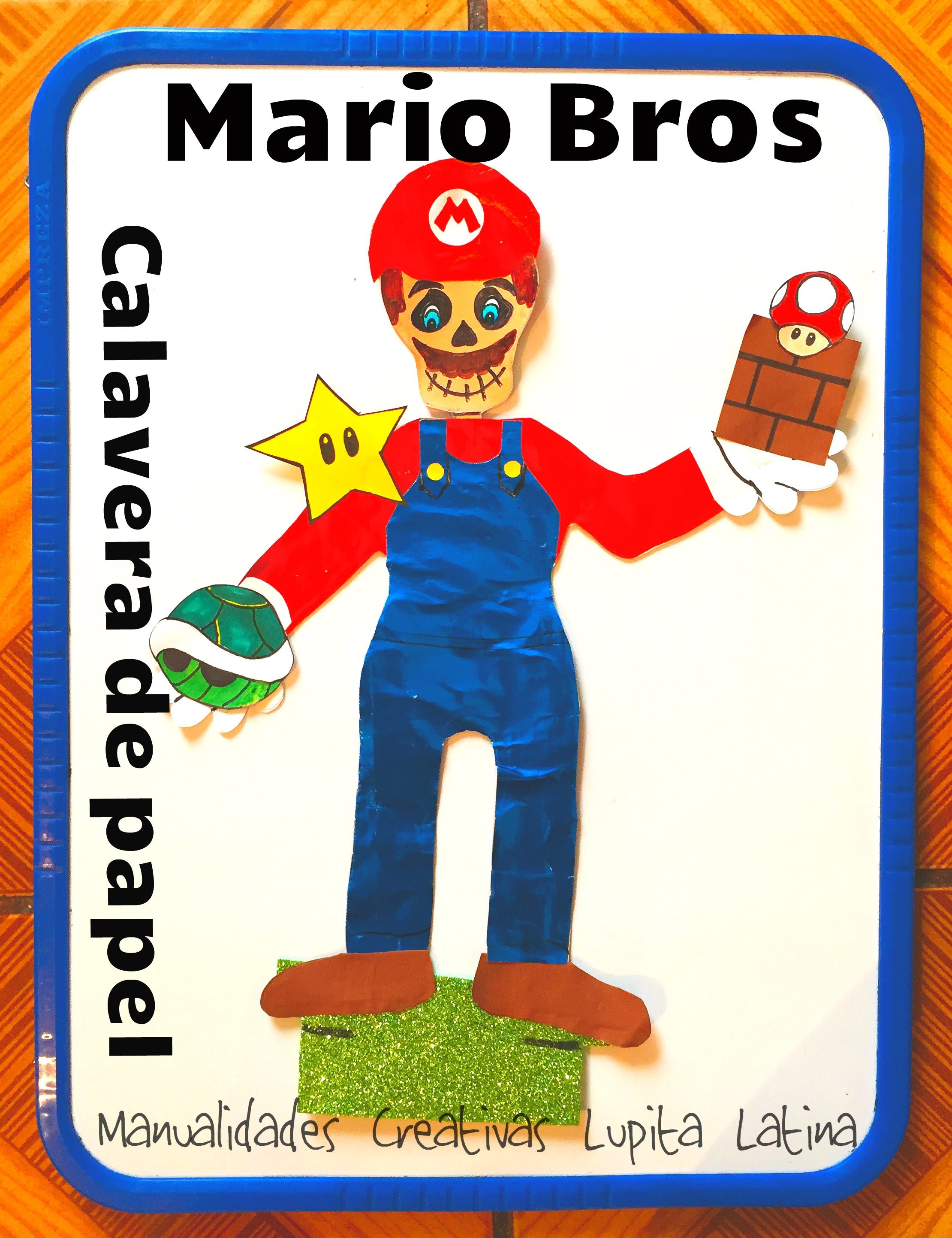 DIY Decora calavera de papel Mario Bros Día de Muertos paper skeleton Halloween