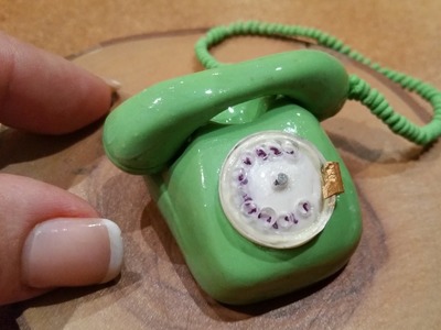 DIY Teléfono miniatura para casas de muñecas.miniature dollhouses phone