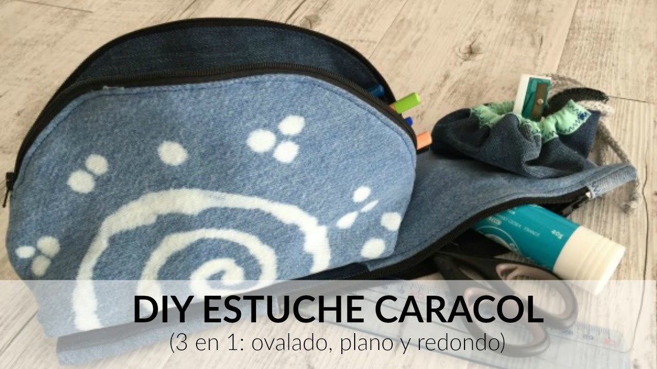 DIY VUELTA AL COLE ESTUCHE CARACOL (3 en 1: ovalado, plano y redondo)