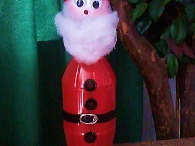 Papá Noel con una botella de plástico. DIY. Santa Claus made of plastic bottle