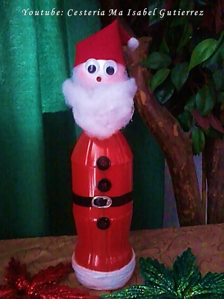 Papá Noel con una botella de plástico. DIY. Santa Claus made of plastic bottle