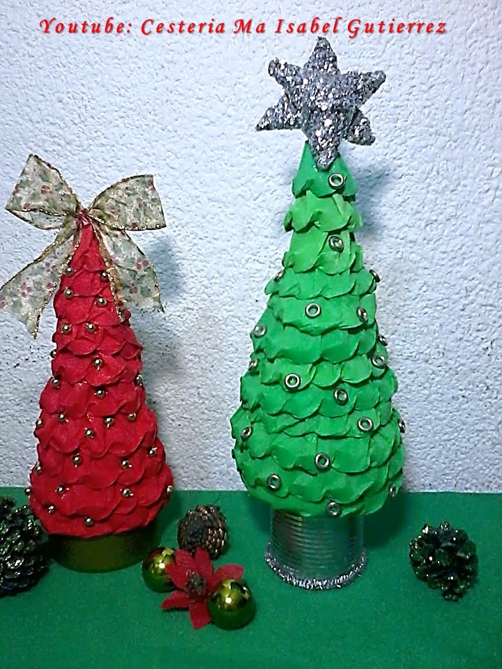Pinos navideños de papel. DIY. How to make paper Christmas trees