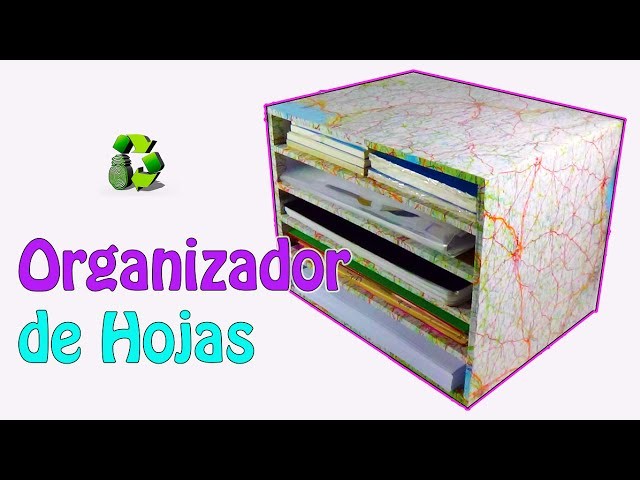 227. Manualidades con cartón: Organizador de hojas (Reciclaje) Ecobrisa