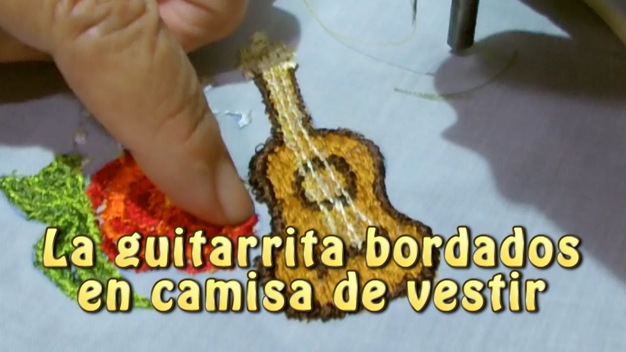 La guitarrita bordados en camisa de vestir |Creaciones y manualidades angeles