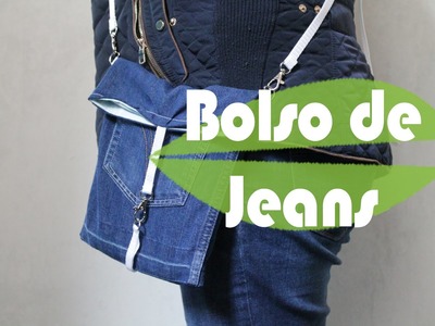 DIY como hacer un bolso facilisimo con unos jeans.reciclar jeans tela
