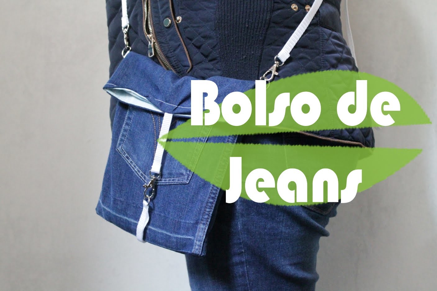 DIY como hacer un bolso facilisimo con unos jeans.reciclar jeans tela