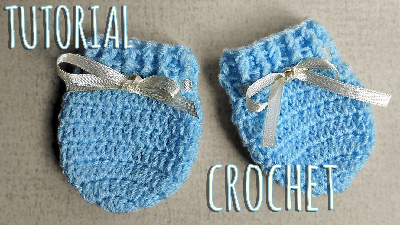 Como tejer a crochet manoplas para bebes-Unisex