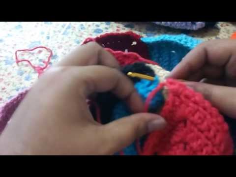 Granny sólido en crochet  y método para unirlos 2