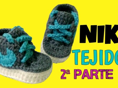 Zapatitos Nike tejido a Crochet talla 3-6 meses | parte 2.2
