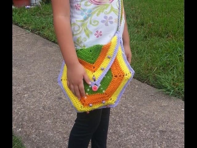 DIY Como tejer una cartera o bolsa de colores para niñas y damas - TUTORIAL