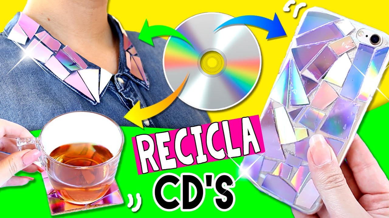 4 MANUALIDADES faciles para RECICLAR tus CD's * Ideas DIY de reciclaje