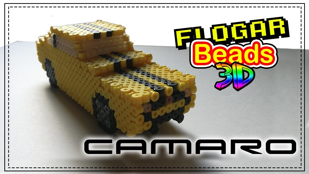 COCHE CAMARO 3D CON HAMA BEADS - HAMA BEADS 3D #3 - DIY - FLOGAR BEADS TUTORIALES