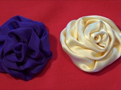Como hacer una rosa de listón. How to make a rose out of ribbons