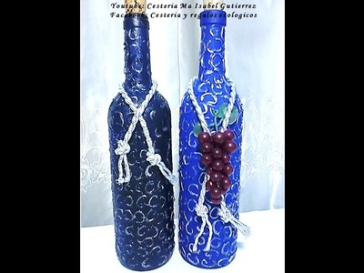 Decoración de botellas de vino o de cerveza. DIY. How to decorate wine bottles
