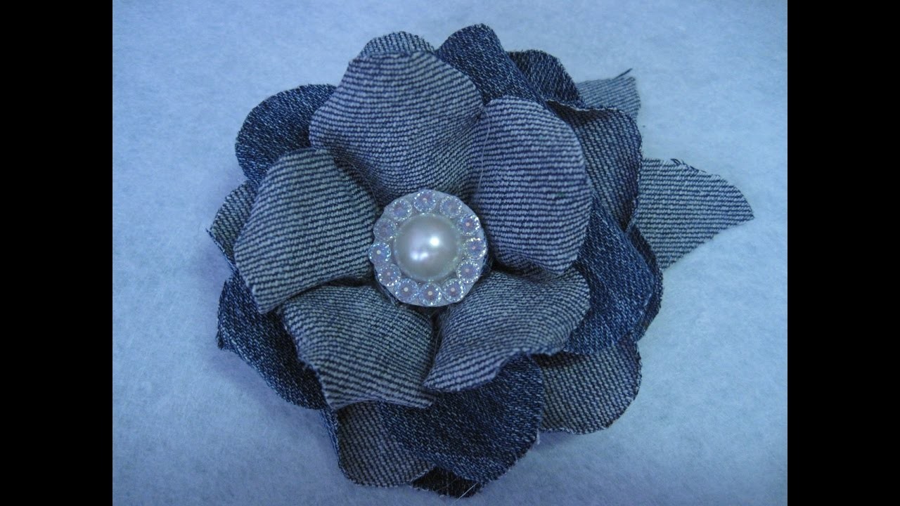 #DIY - # flor de mezclilla, en tela de jean reciclada