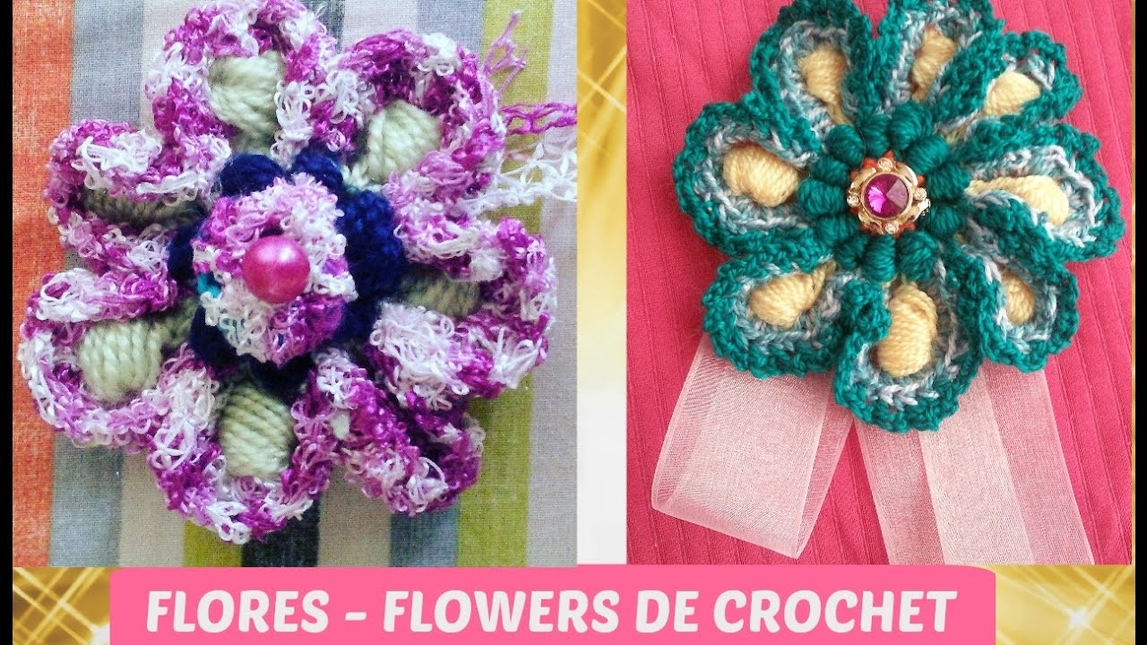 FLORES DE CROCHET ACABADAS - CROCHET FLOWERS