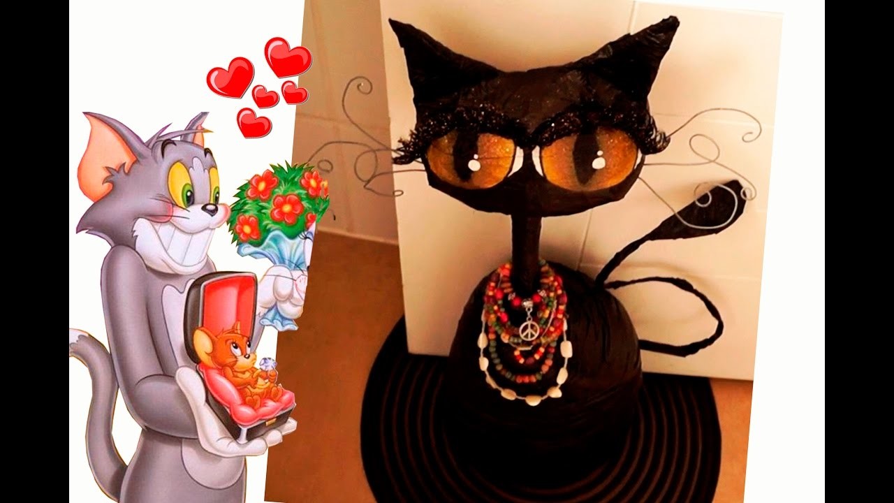 Haz un hermoso gato decorativo con Botella. RECICLAJE. Halloween - Gato negro. DIY.