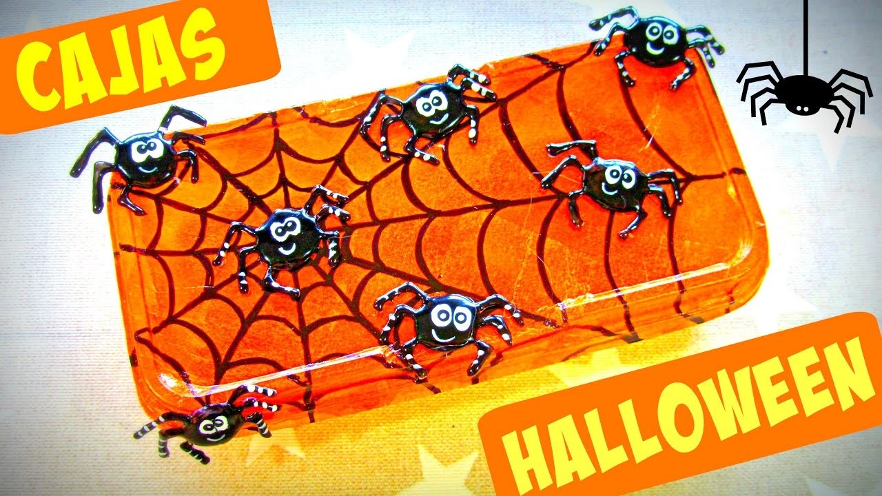 Manualidades para Halloween, Cajas para dulces decoradas con arañas.