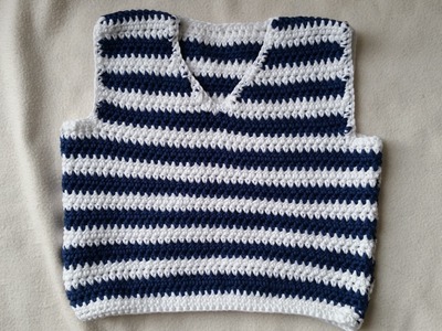 Tejer un chaleco de bebés - parte delantera en crochet - parte 2.4 by BerlinCrochet