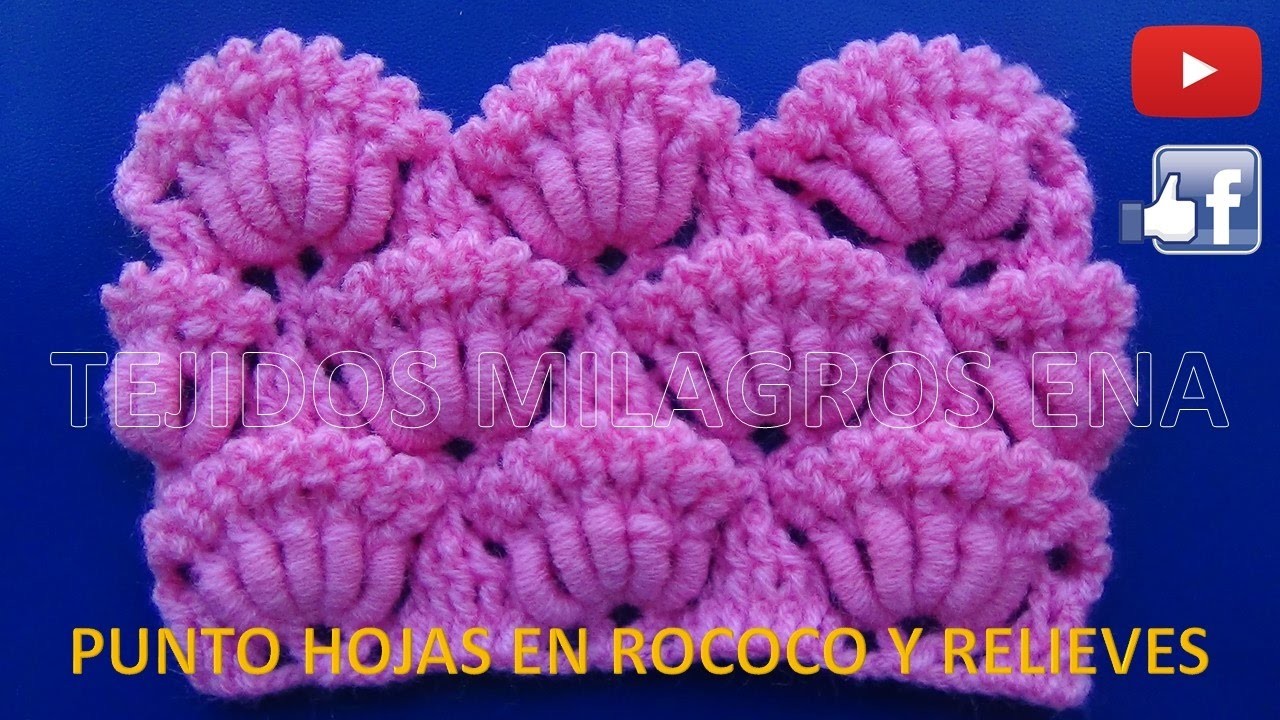 Punto N°19 Hojas en Rococo y relieves Crochet Ganchillo , points crocheted