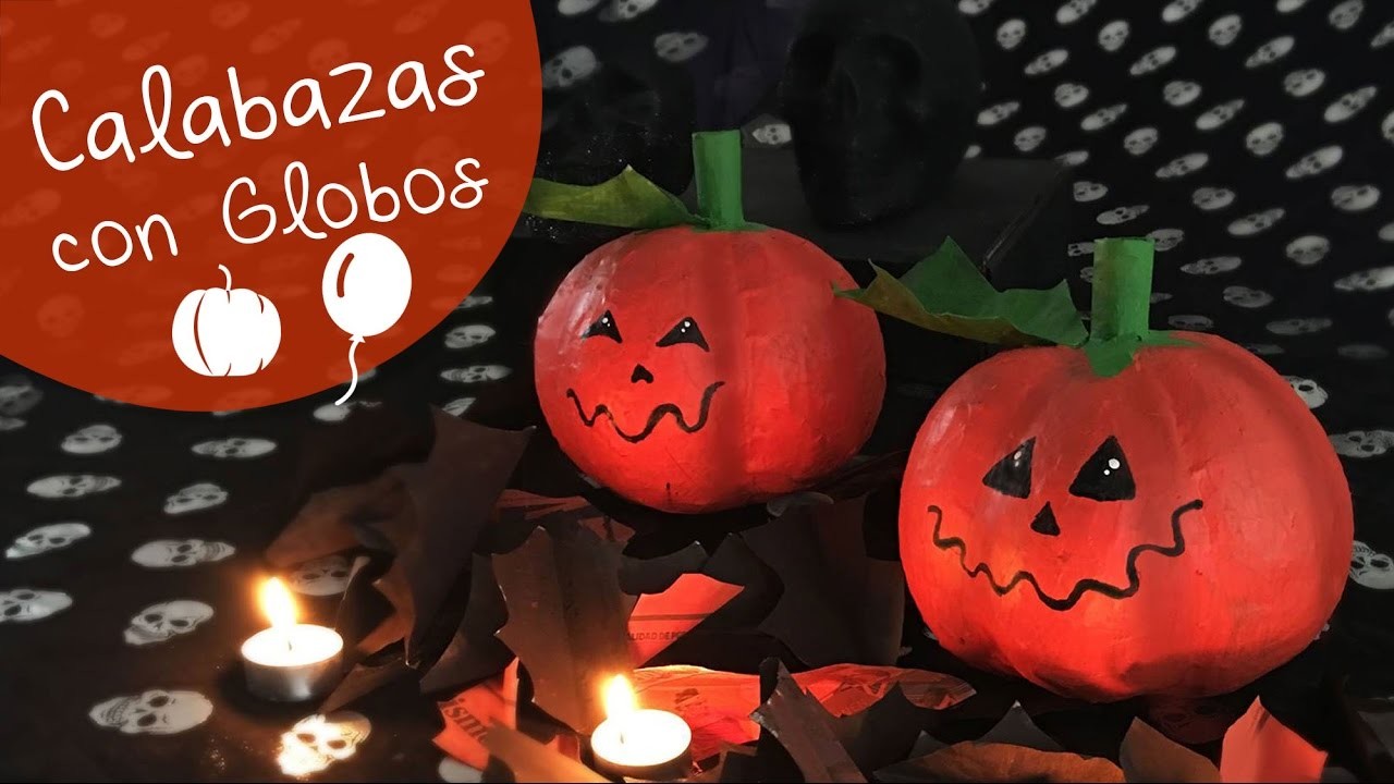 Calabazas con Globos :: Halloween diy :: Decoración de Halloween