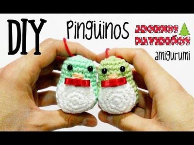 DIY Pingüinos Adornos navideños amigurumi crochet.ganchillo (tutorial)