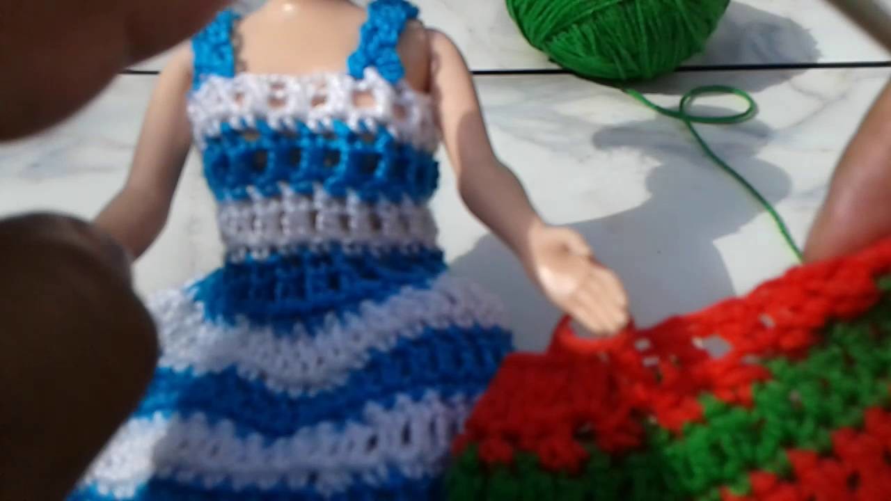 Vestido para la barbie p.2 tejido a crochet