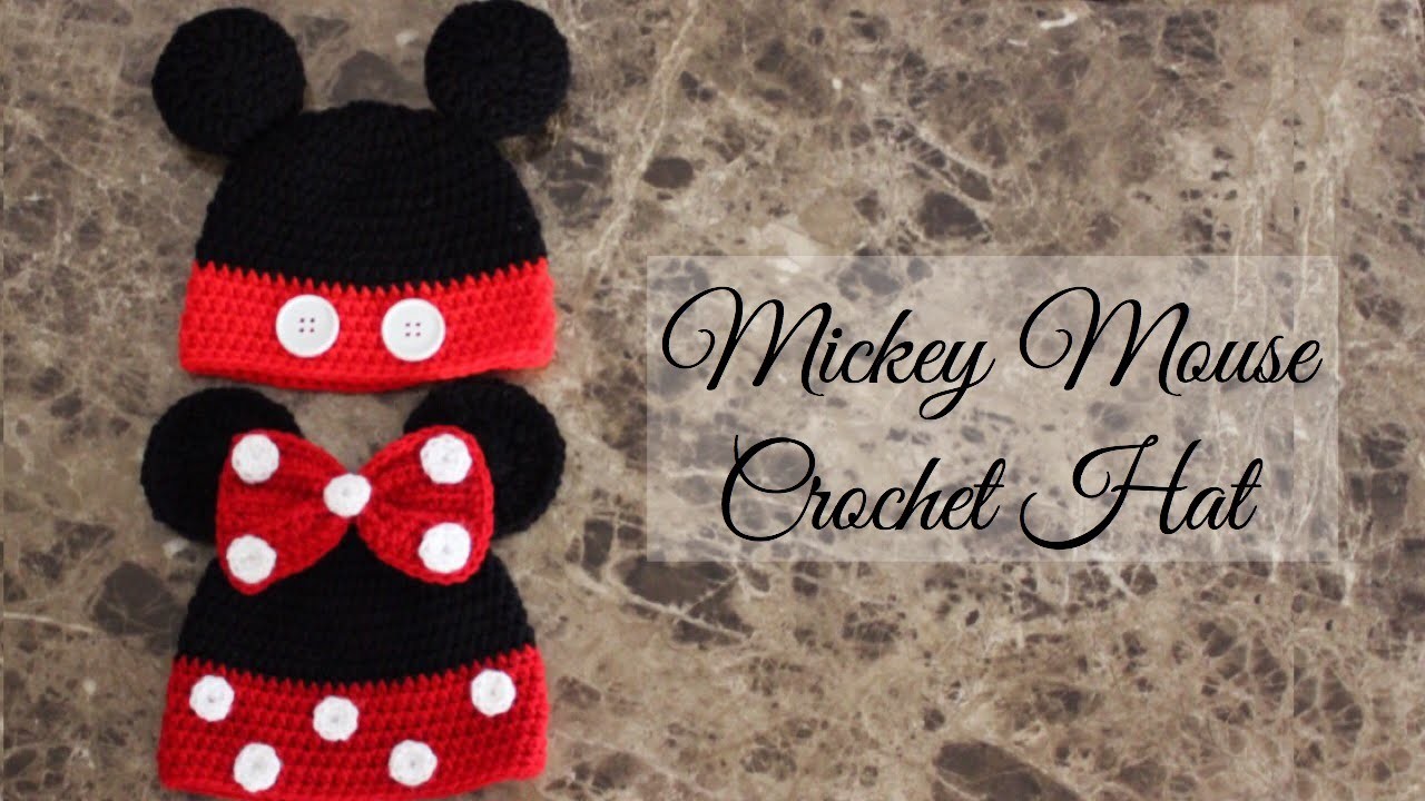 Como hacer un gorro fácil de Mickey Mouse a ganchillo, gancho, y crochet