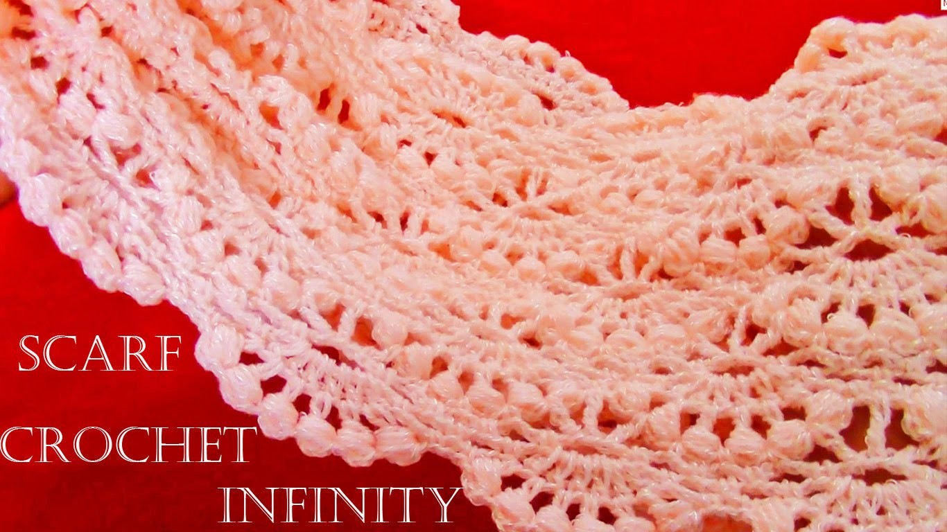 Como tejer bufanda infinita circular tubular fácil en puntos originales - Knit scarf infinity