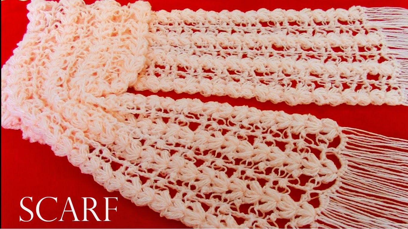 Como tejer fácil y rápido bufanda o chalina en puntos originales a crochet- knit easy crochet