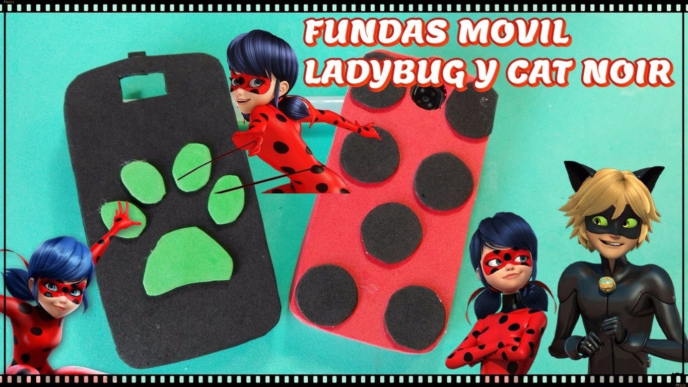 Funda movil Miraculous Ladybug y Cat Noir TUTORIAL- Lolicrafts