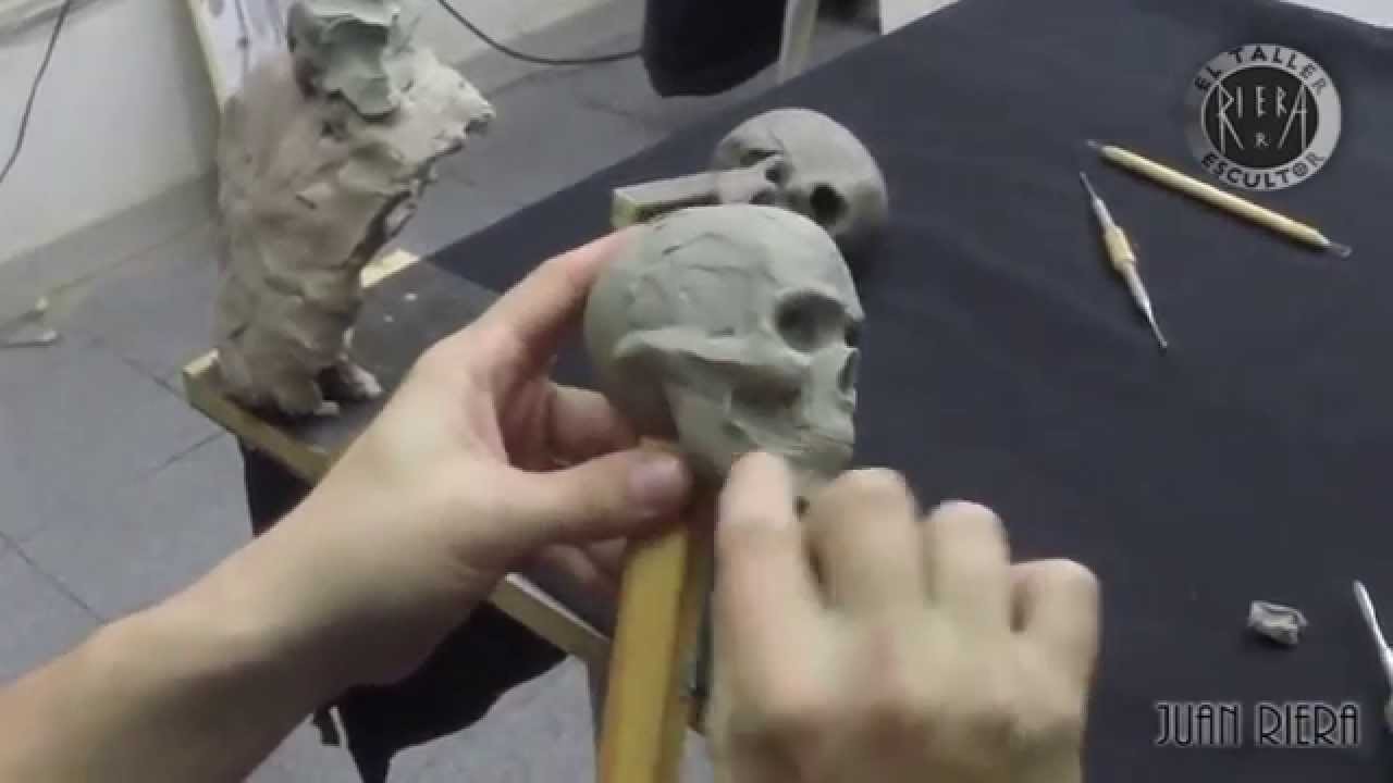 Modelado de un cráneo en plasticera parte 3