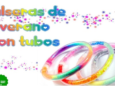 ♥ Haz pulseras de verano con TUBOS DE PLÁSTICO ♥ super lindas en  4 estilos!!! Fáciles. 