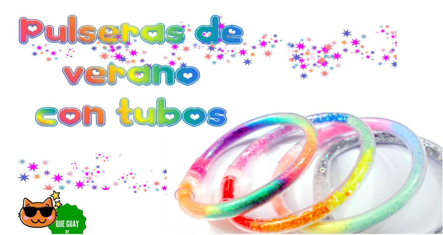 ♥ Haz pulseras de verano con TUBOS DE PLÁSTICO ♥ super lindas en  4 estilos!!! Fáciles. 
