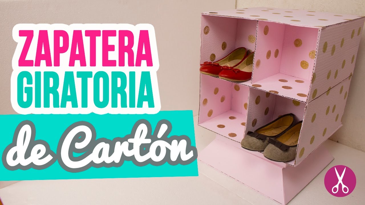 ¡Haz tu propia Zapatera Giratoria de Cartón! Mueble organizador | Muebles de Cartón | Catwalk