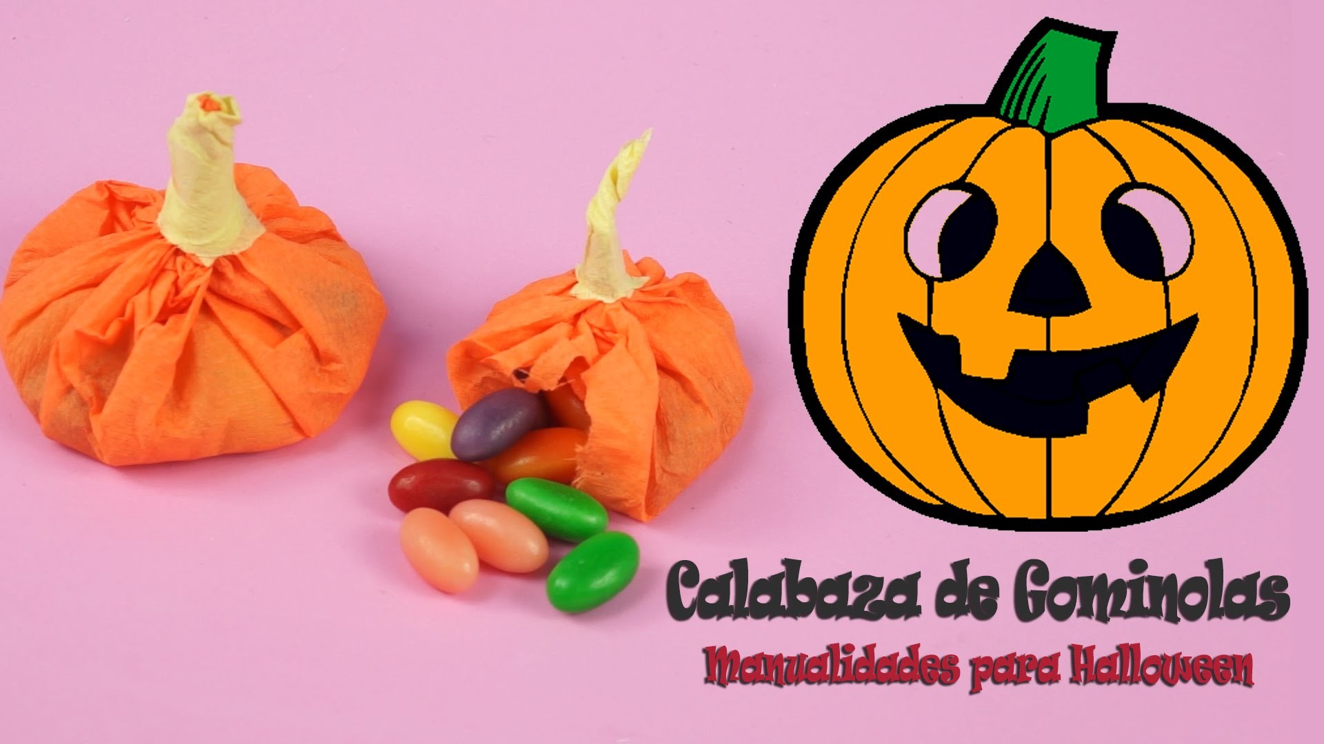 Calabazas con golosinas para Halloween | Adornos caseros para Halloween