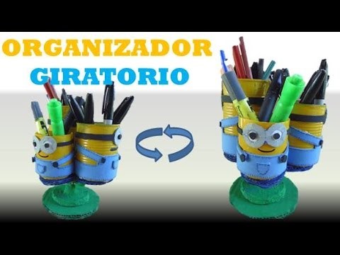 DIY :  Como hacer un organizador giratorio- Los Minions
