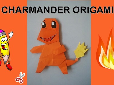 Pokemon Origami Easy CHARMANDER , como hacer origami de papel