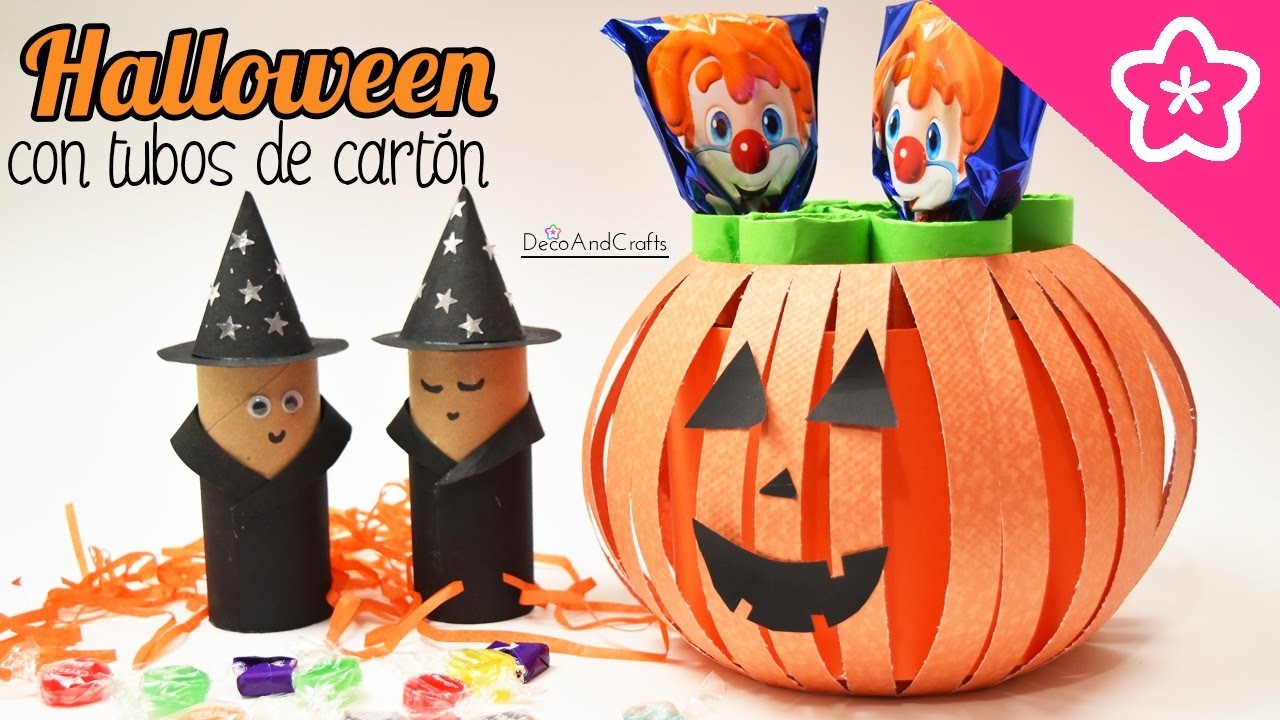 Manualidades para Halloween con tubos de cartón (Colab EcoBrisa Reciclaje)- DecoAndCrafts
