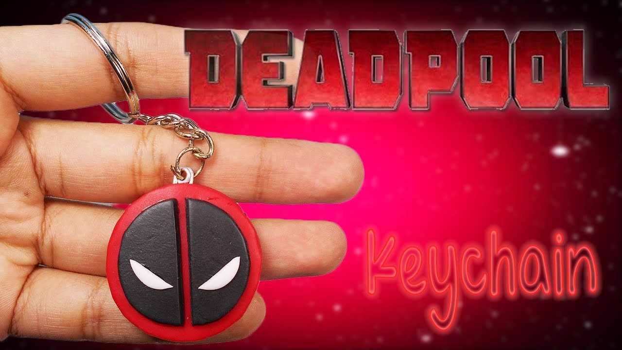 ✰ Deadpool Logo Keychain Tutorial ✔ Polymer Clay ✔ Porcelana Fría