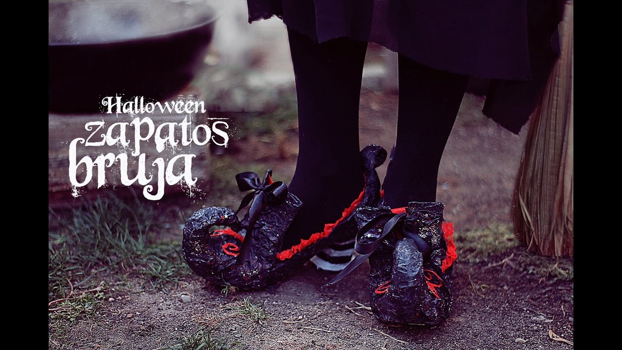 Disfraz casero de bruja  zapatos para halloween