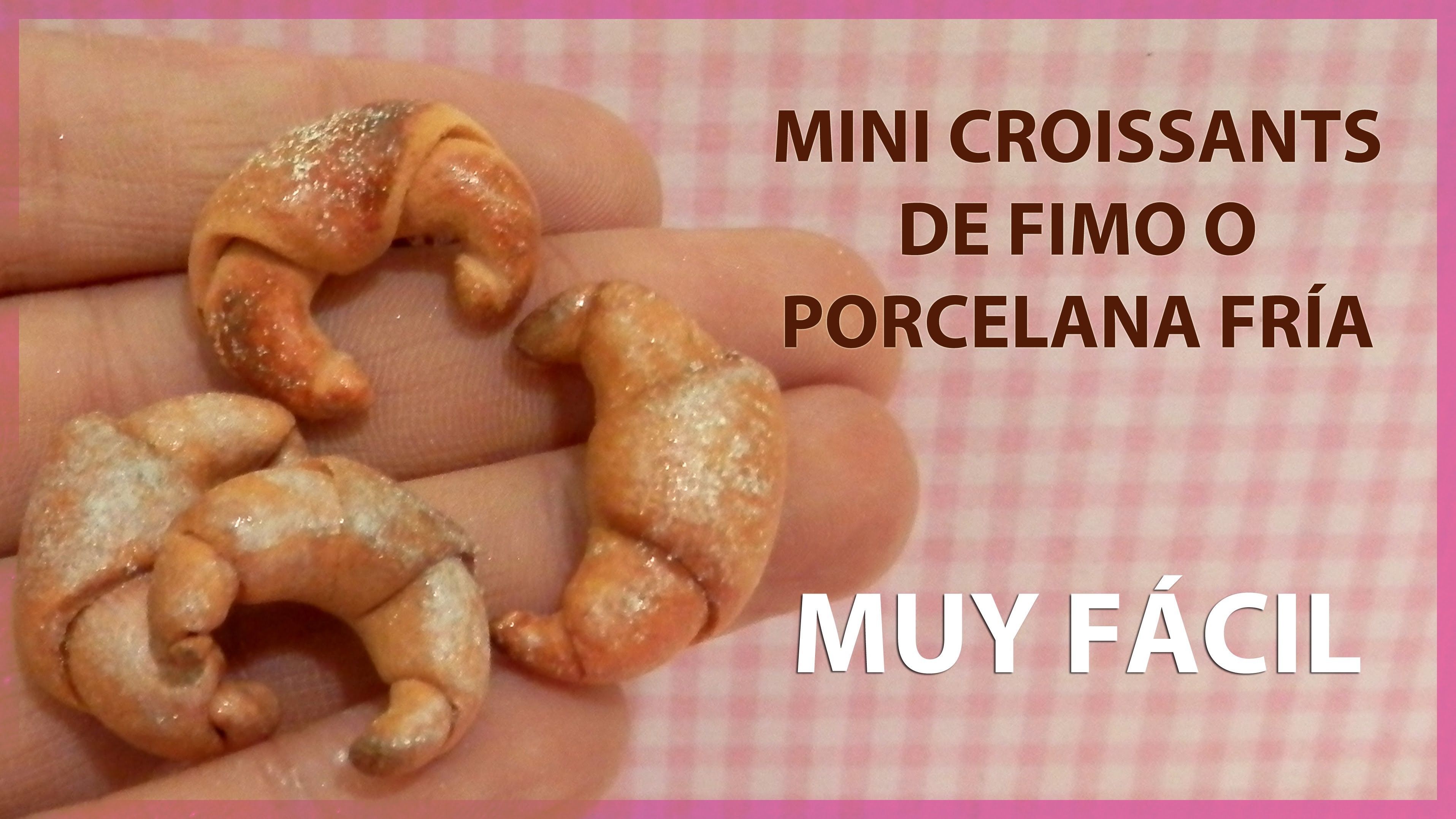 MINI CROISSANTS O CRUASÁN DE ARCILLA POLIMERICA, PORCELANA FRÍA O PADICO CLAY. DECODEN, MINIATURAS
