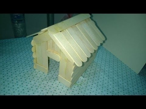 DIY - Cómo hacer una casa usando palitos de helado - Artesanía para el cabrito