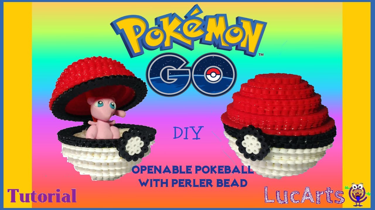 How to make an Openable Pokeball with perler bead inspired by Pokémon GO. Pokeball con perler bead