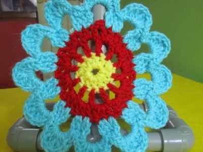 MOTIVO.GIRASOL (03) TEJIDO A CROCHET