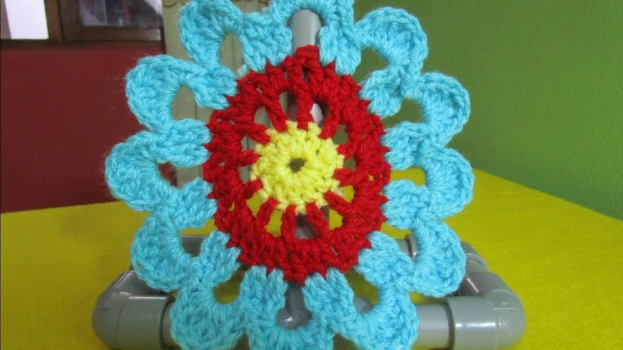 MOTIVO.GIRASOL (03) TEJIDO A CROCHET
