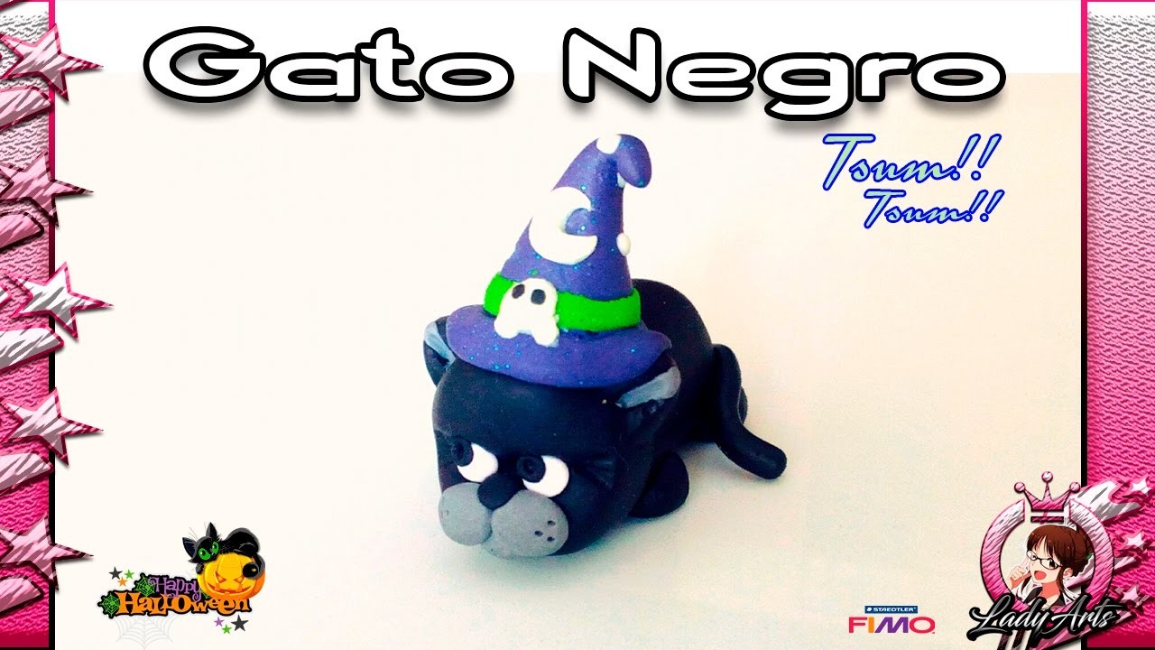 HALLOWEEN | Tsum Tsum | Gato Brujo | Polymer Clay Tutorial | 2016